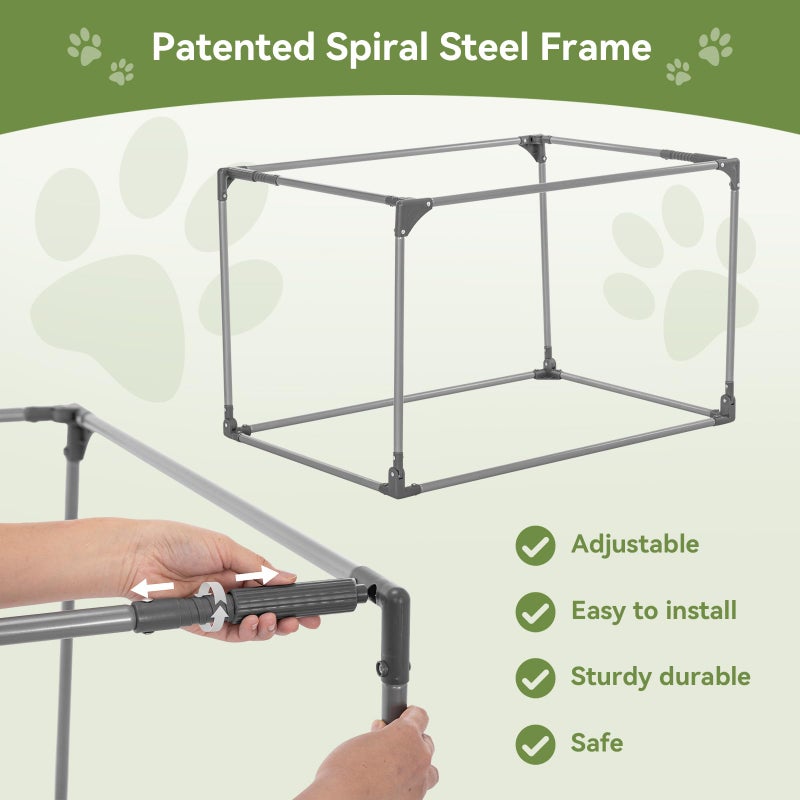 PETSFIT Soft Dog Crate, Dog Travel Crate - 36 Inch Lightweight, Easy Setup, sturdy Portable Dog Crate, Adjustable Framework with 3 Mesh Door, Soft Sided Collapsible Dog Kennel Green - Image 3